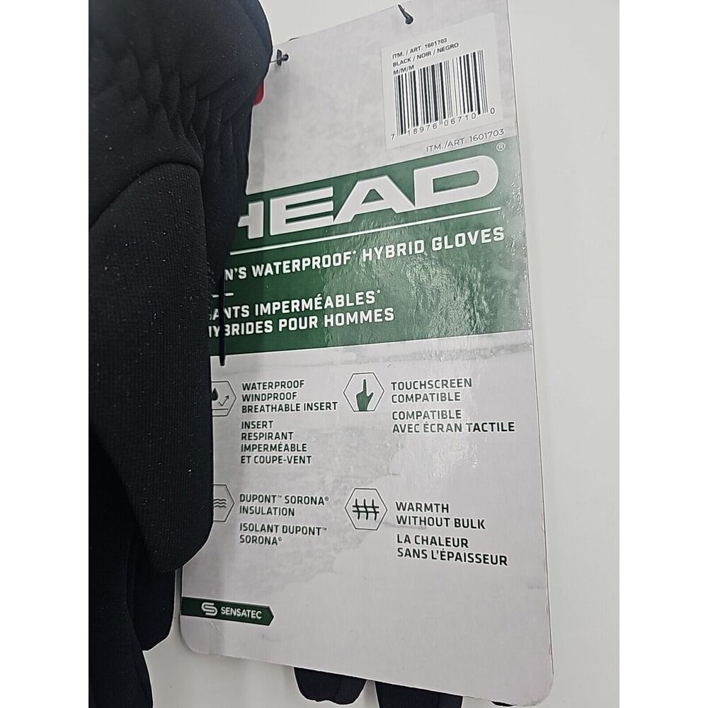 HEAD Men’s Waterproof Hybrid Gloves 1601703 medium - Picture 3 of 3